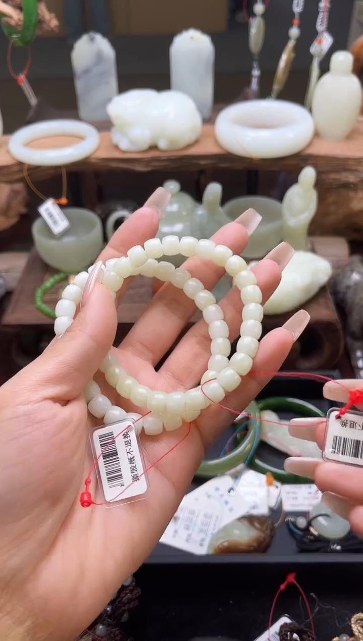 【闪购商品】和田玉手串未镶嵌米达卡8极限弧 多样性发一