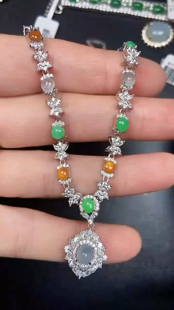 银S925镶嵌戒指翡翠3390