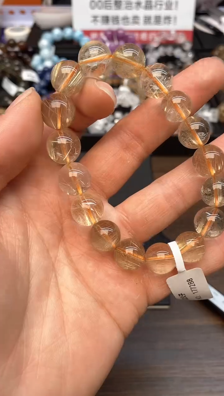 【闪购商品】水晶手串未镶嵌22 金发12mm+