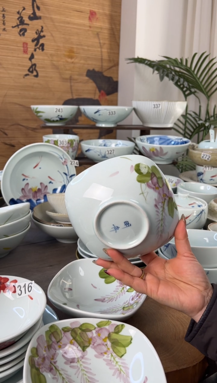 明舟中暇福利手绘6寸方形碗（单只装）