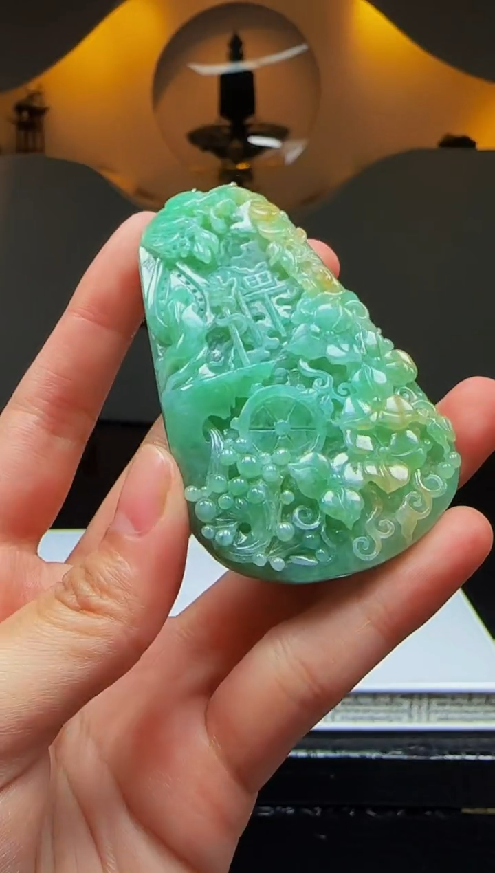 【闪购商品】定制翡翠未镶嵌Q04220翡翠毛货