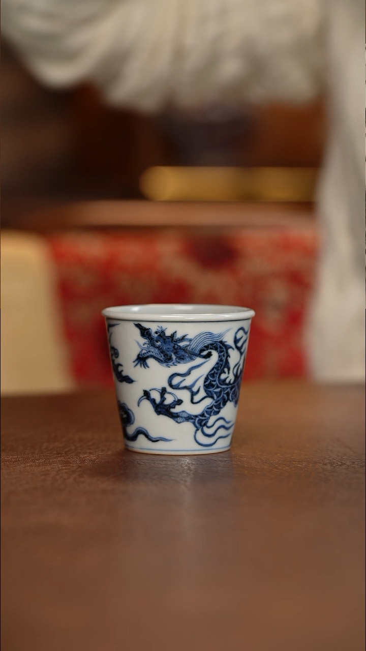 元青花铠甲龙纹迷你可乐杯