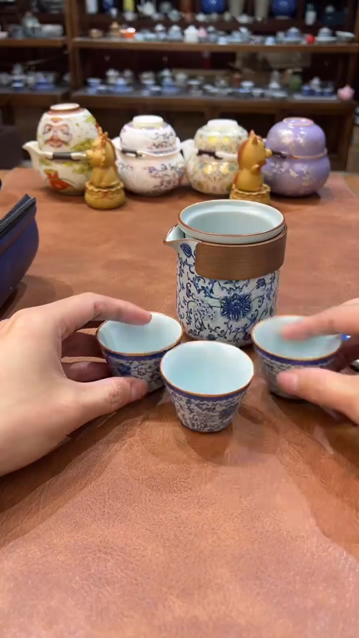 真的很便宜会开片的旅行茶具