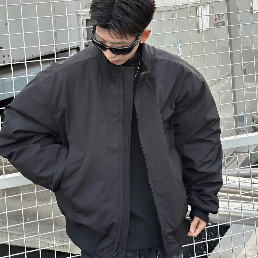 美式飞行夹克加厚棉服保暖外套百搭情侣休闲时尚立领潮流春秋宽松