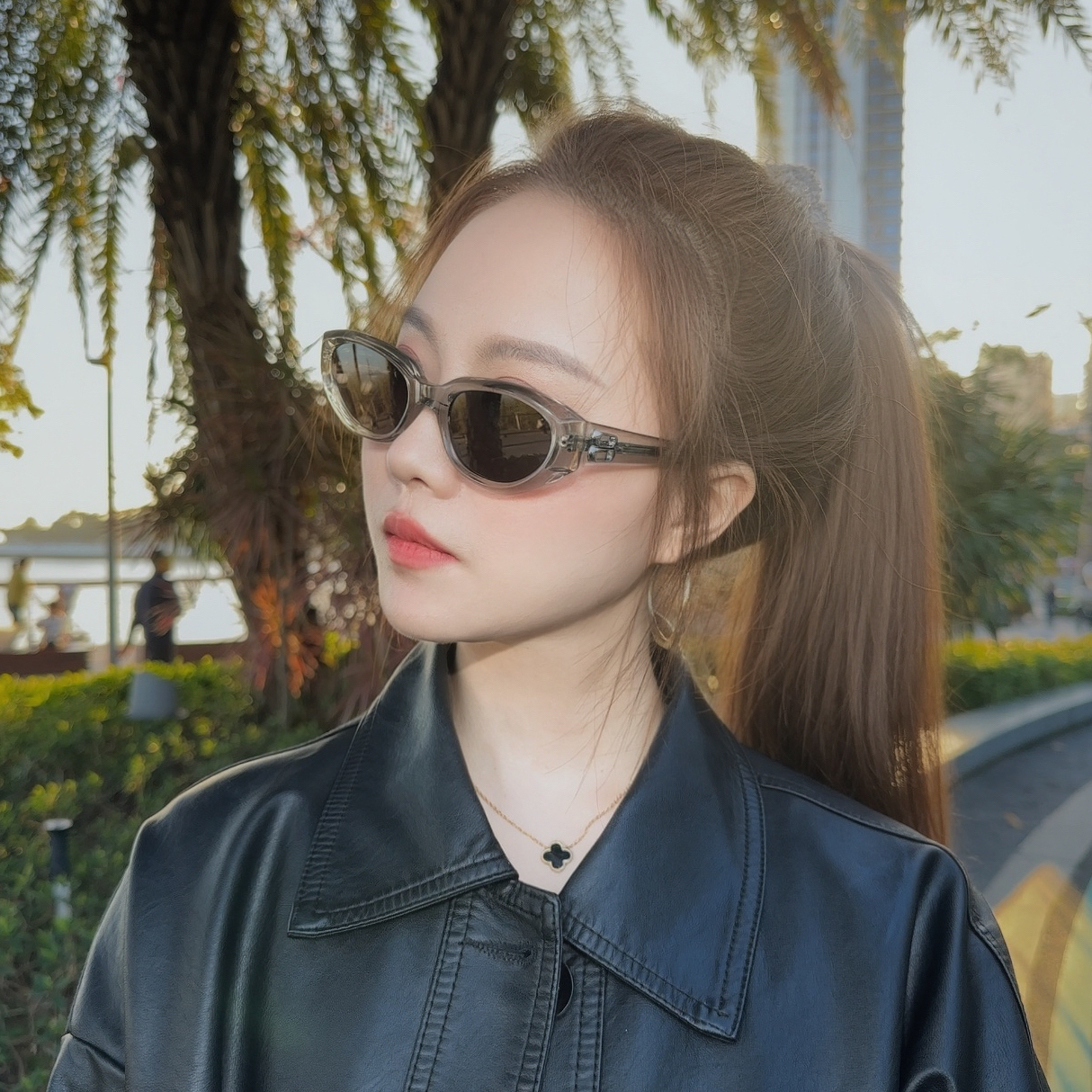 VishLens唯境墨镜女款复古猫眼墨镜防紫外线太阳镜显脸小明星同款