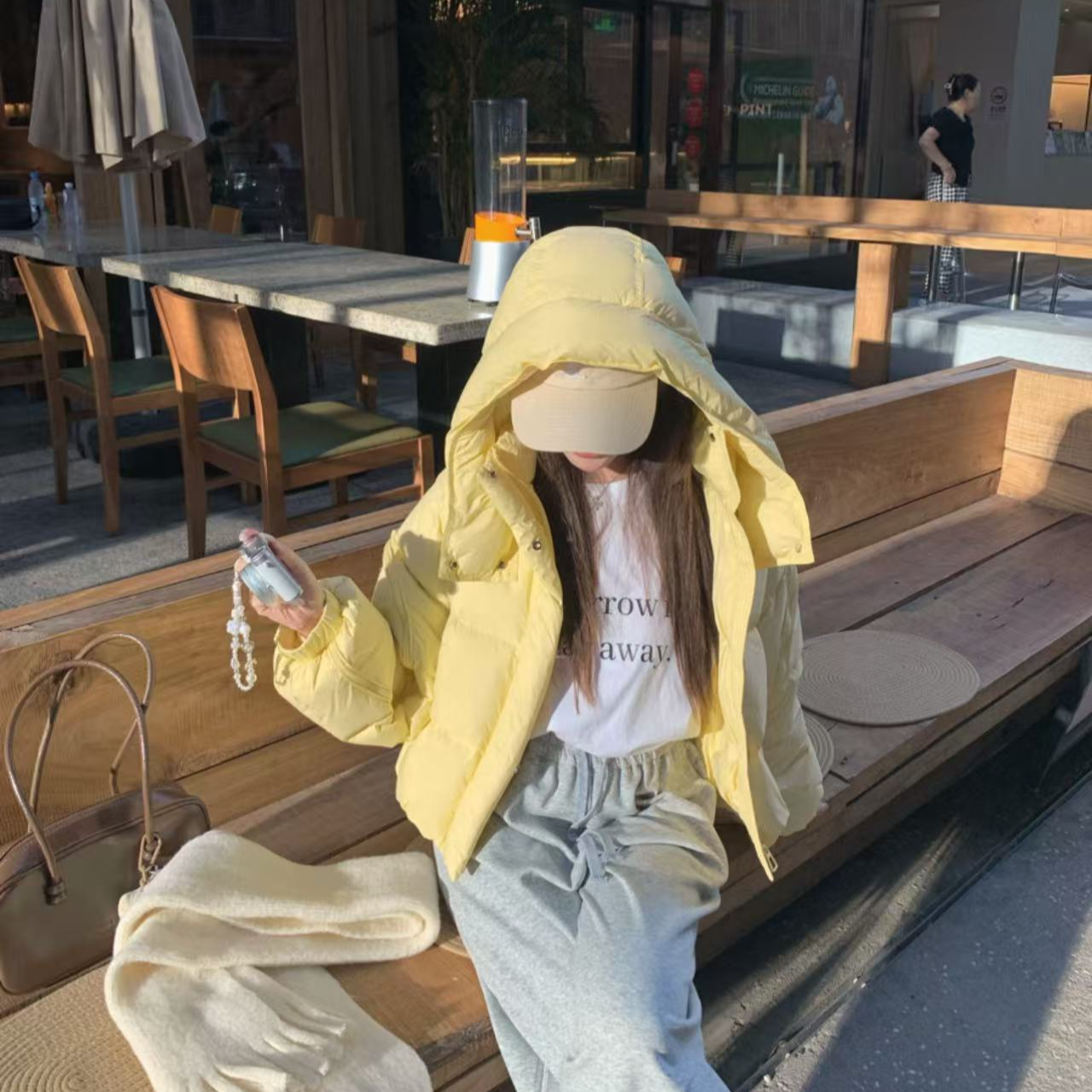 百搭宽松小个子羽绒服女韩版保暖加厚短款拉链袖子连帽外套爆款