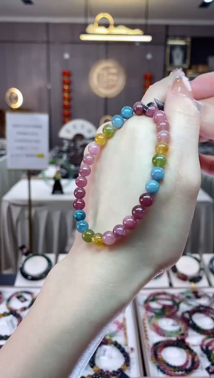 【闪购商品】碧玺单圈手串6mm+未镶嵌一物一证dan