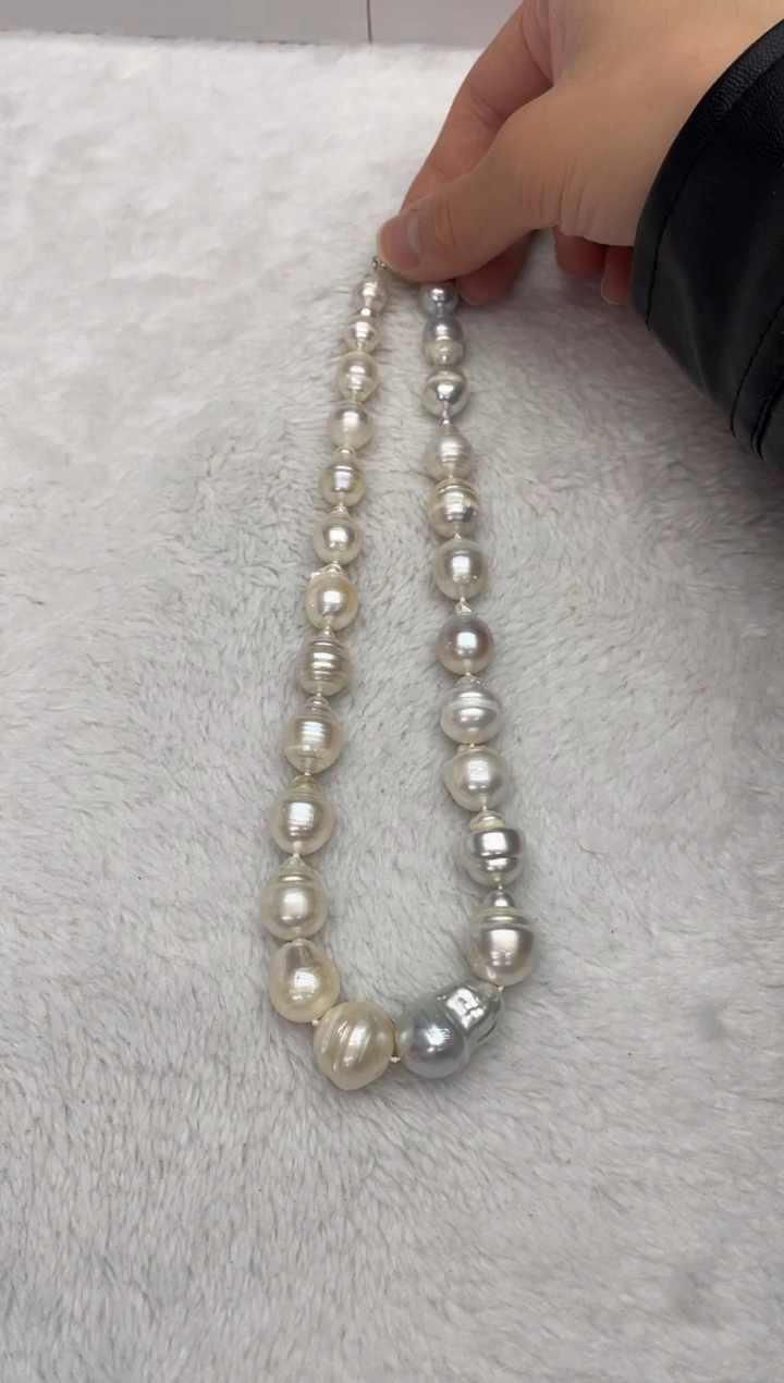 【闪购商品】海水珍珠颈饰未镶嵌澳白螺纹9-18mm（多样性发一）
