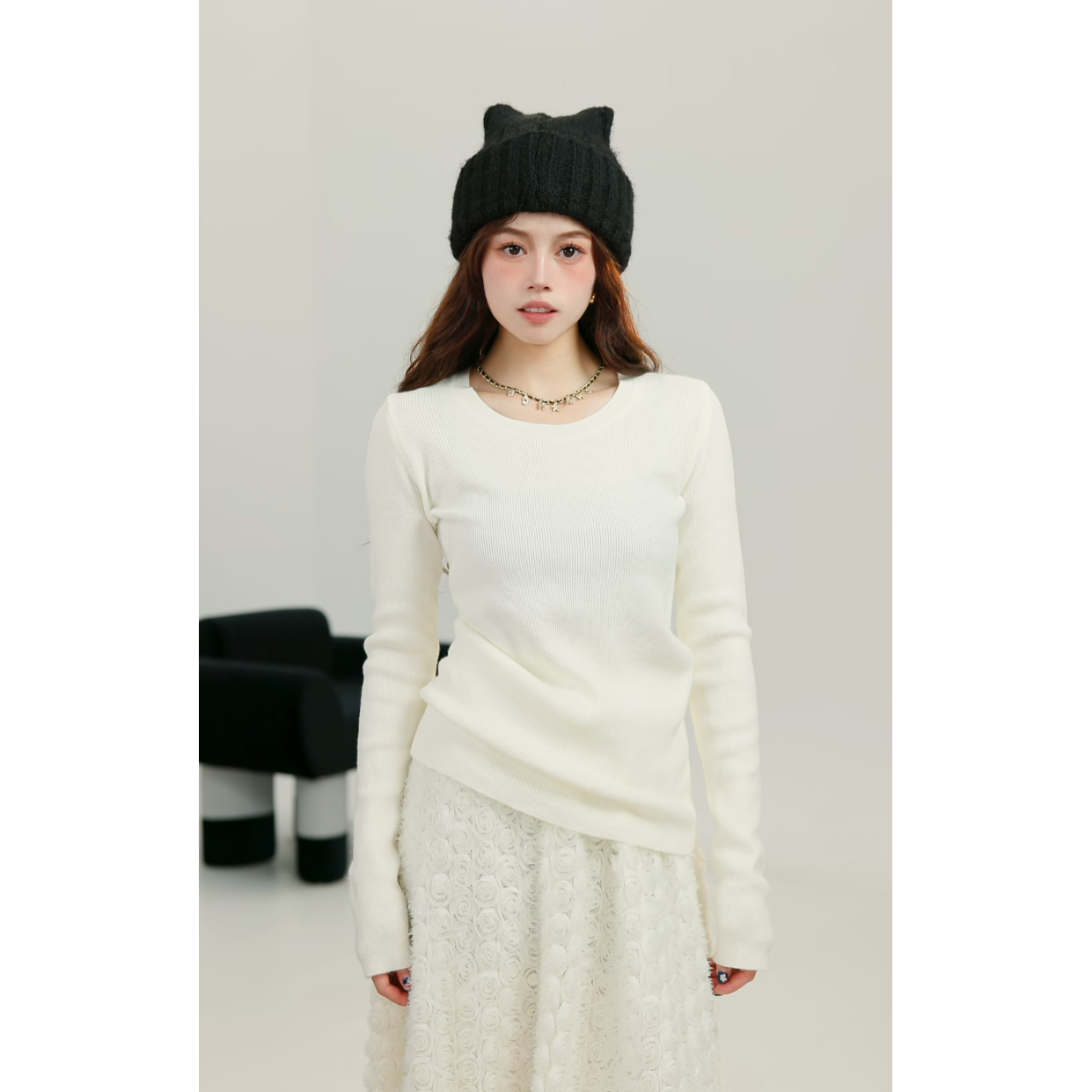 纯调底色/Co&Sheng重生小个子女款圆领毛衣打底上衣基础款百搭