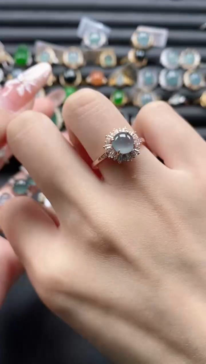 【闪购商品】翡翠戒指银S925镶嵌1111