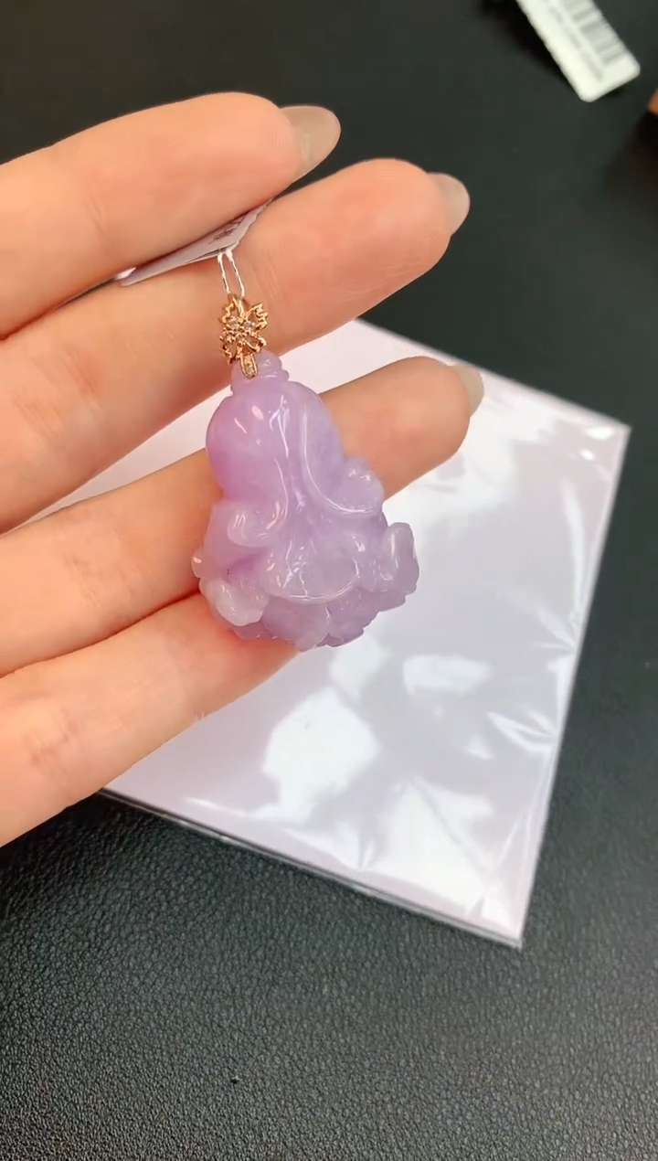 【闪购商品】翡翠颈饰18K金镶嵌赠礼盒证书 珍珍