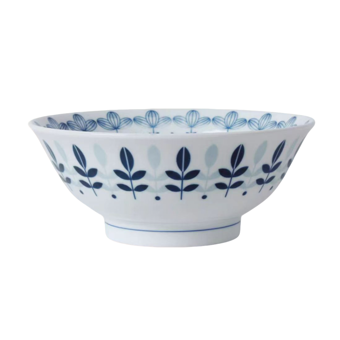 【LX家】21*7.5CM 藤叶纹8寸汤碗 大号面碗 创意 家用 陶瓷 釉下彩