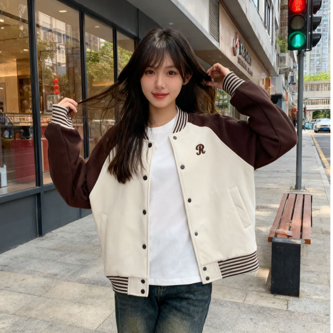 9536369高端专享天花板冬季棒球服杏色（靠谱）