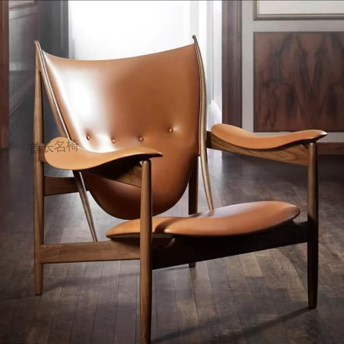 （全色2025新款）酋长椅 头层皮款 二层皮款木架北美黑胡桃或白蜡木