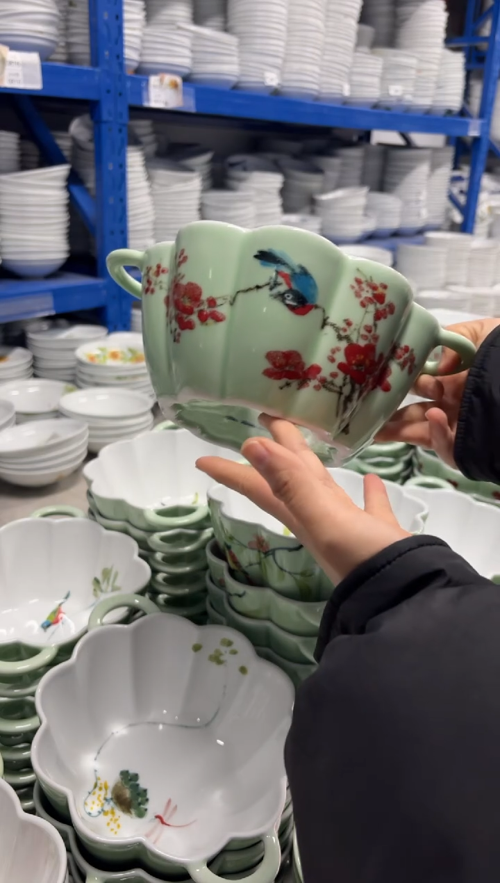 景德镇高温陶瓷食品级手绘釉中彩-南瓜汤碗