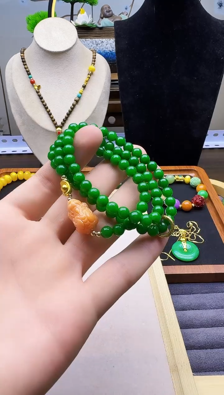 14K金镶嵌手链翡翠S157