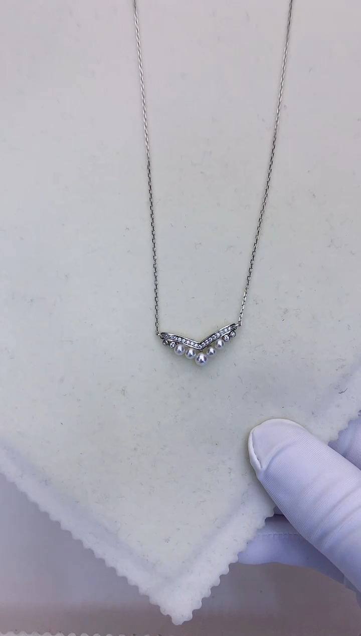 银S925镶嵌海水珍珠饰品多珠皇冠套链