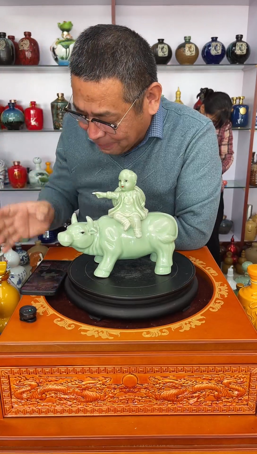 瓶瓷  1 斤装青牛     陶瓷空酒坛