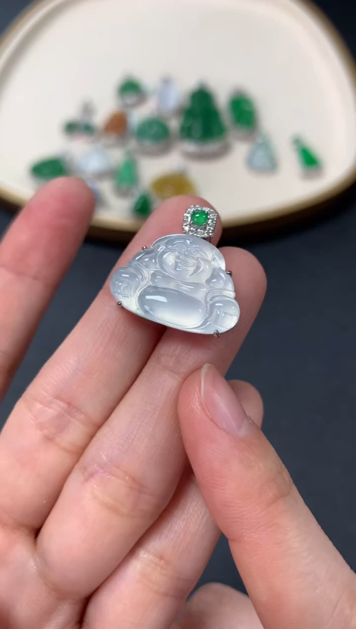 【闪购商品】翡翠吊坠(不含链)18K金镶嵌5980