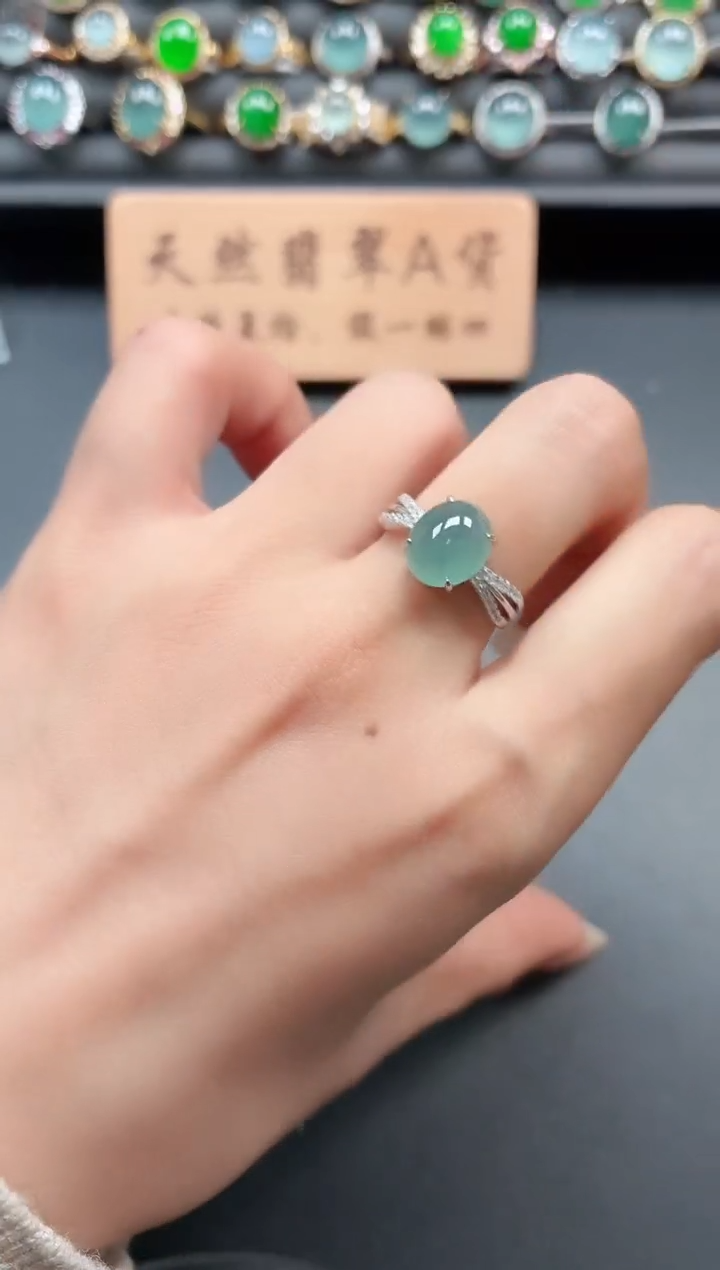 银S925镶嵌戒指翡翠11111