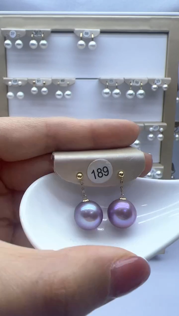 【闪购商品】淡水珍珠耳饰18K金镶嵌189