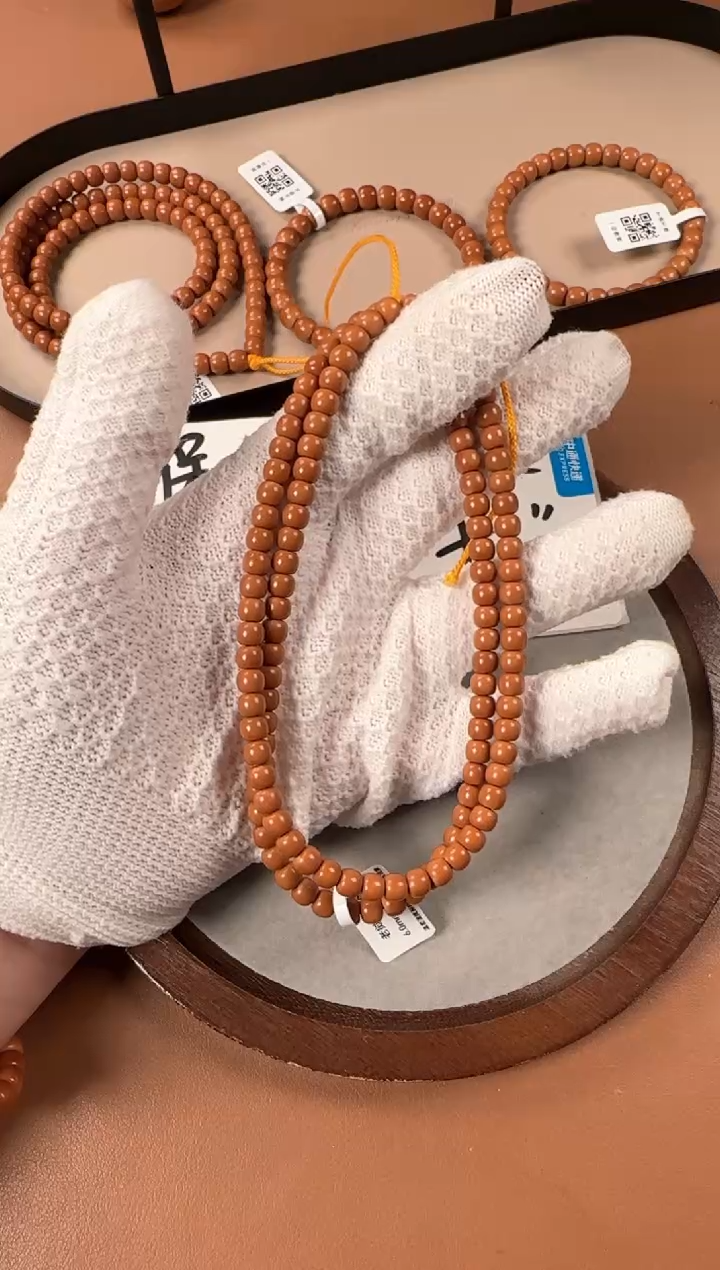 手串橄榄核6.0mm核尖108，老挝料，老型珠，高油高密