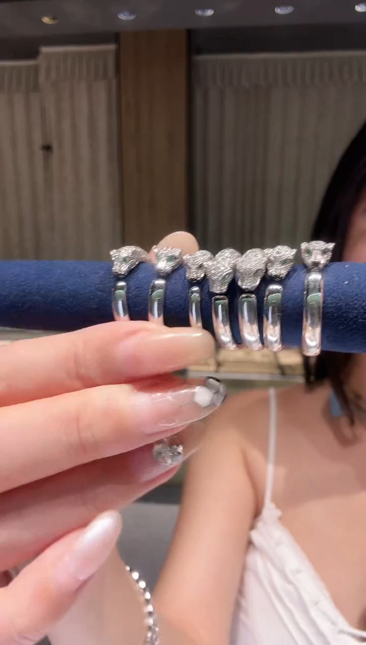 铂Pt950镶嵌戒指钻石多样性发其一 AY0373-PT- 豹子