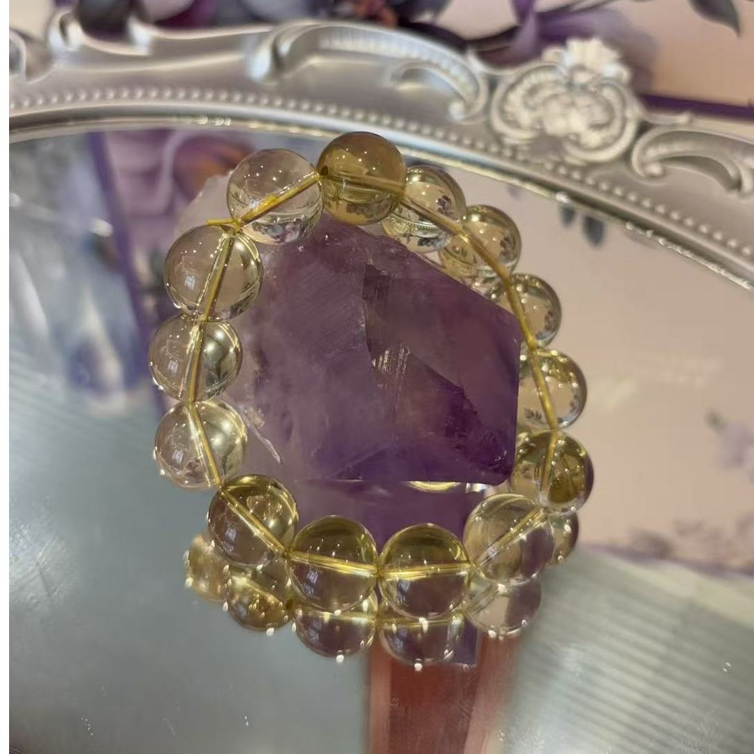 【巴西净体黄水】天然水晶 卡13mm+ 高货 手链百搭女款