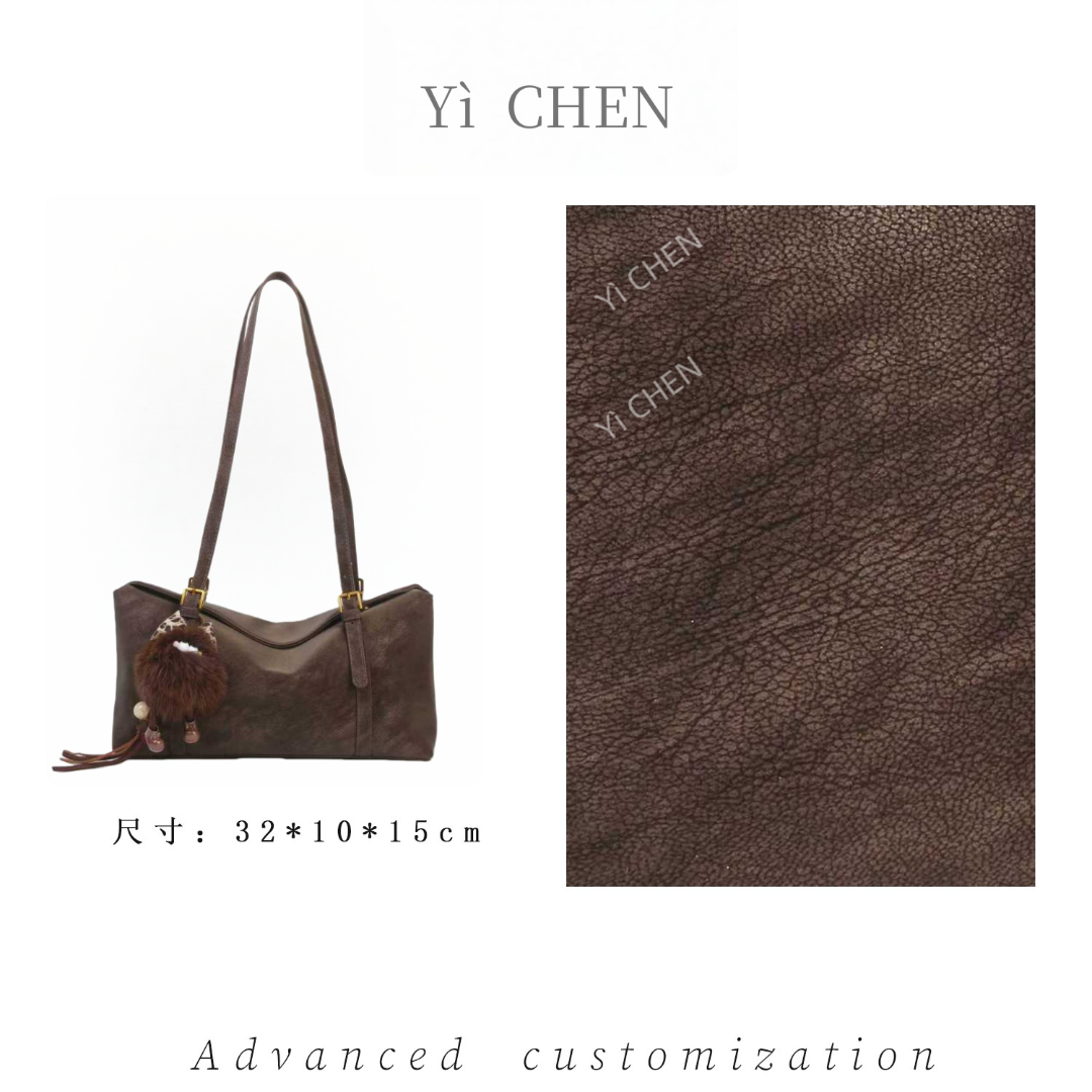 【Yì CHEN】SKL-7820-咖啡色简约时尚女士新款轻奢单肩斜跨包