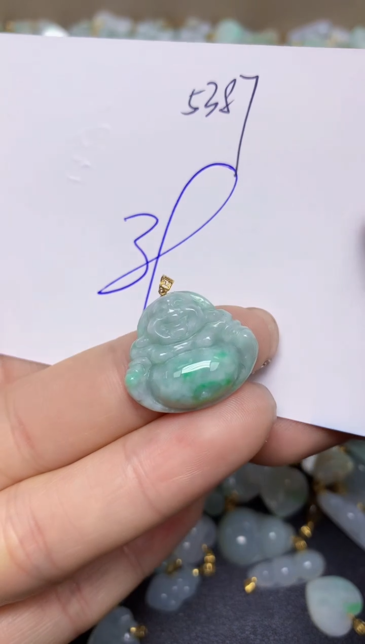 【闪购商品】翡翠挂件18K金镶嵌 天然翡翠A货