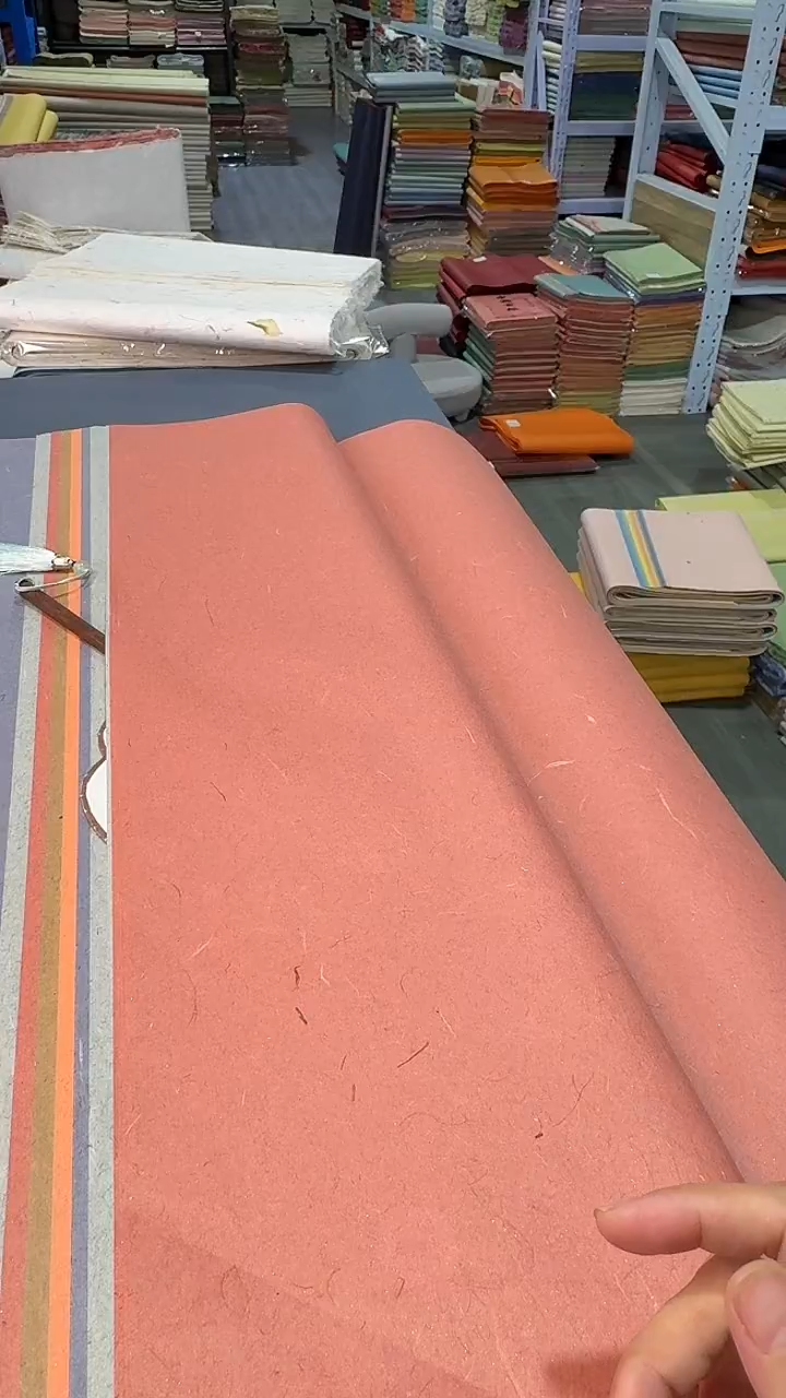 纯手工四尺整张五色50张珍金皮麻纸