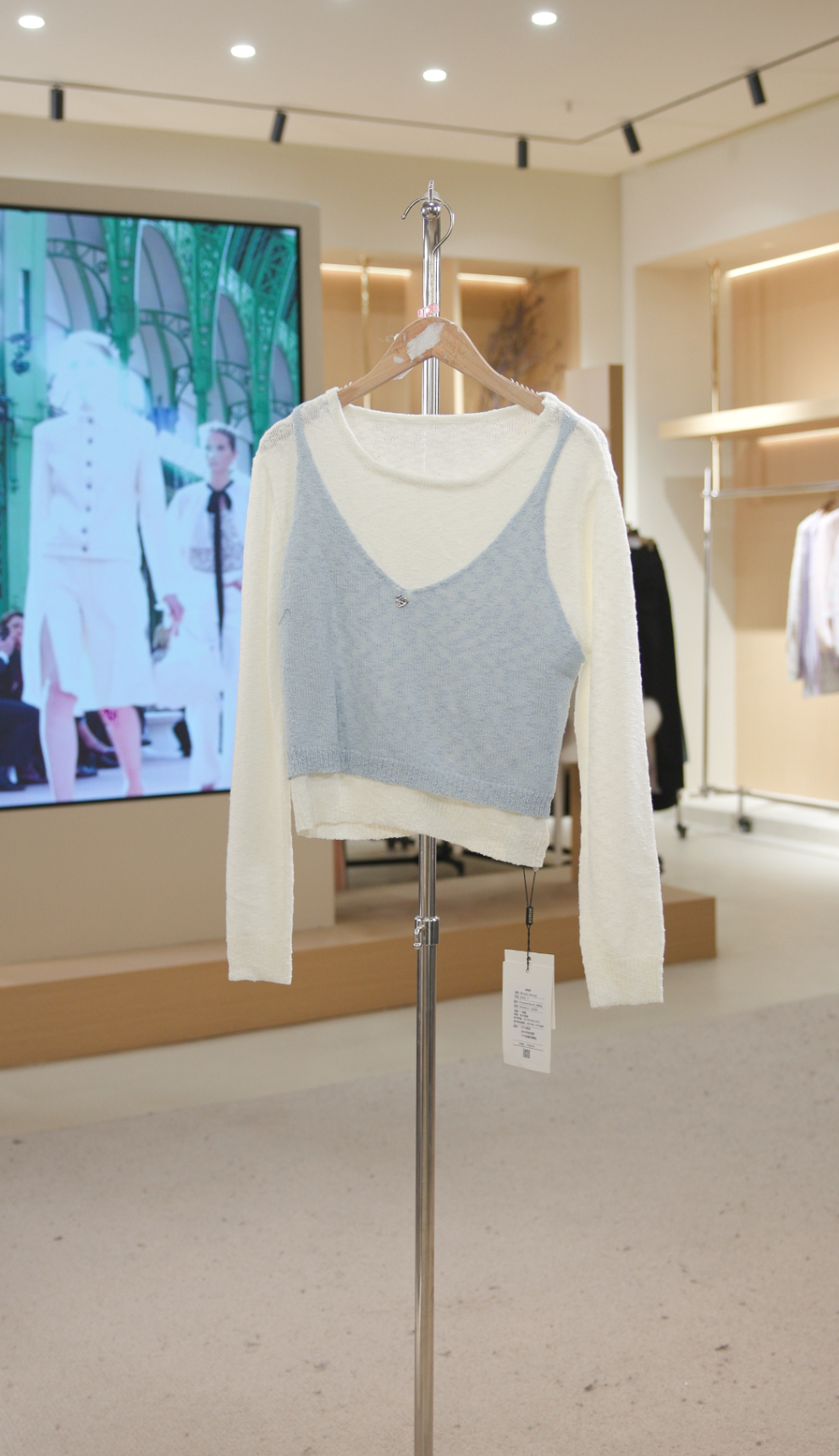 QJ628蓝 秋冬款气质长袖毛针织衫休闲时尚百搭