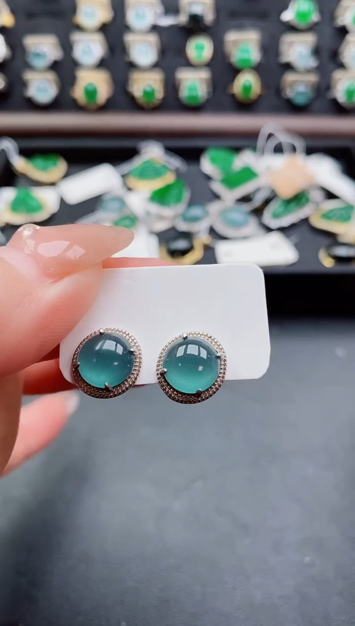 银S925镶嵌戒指翡翠1