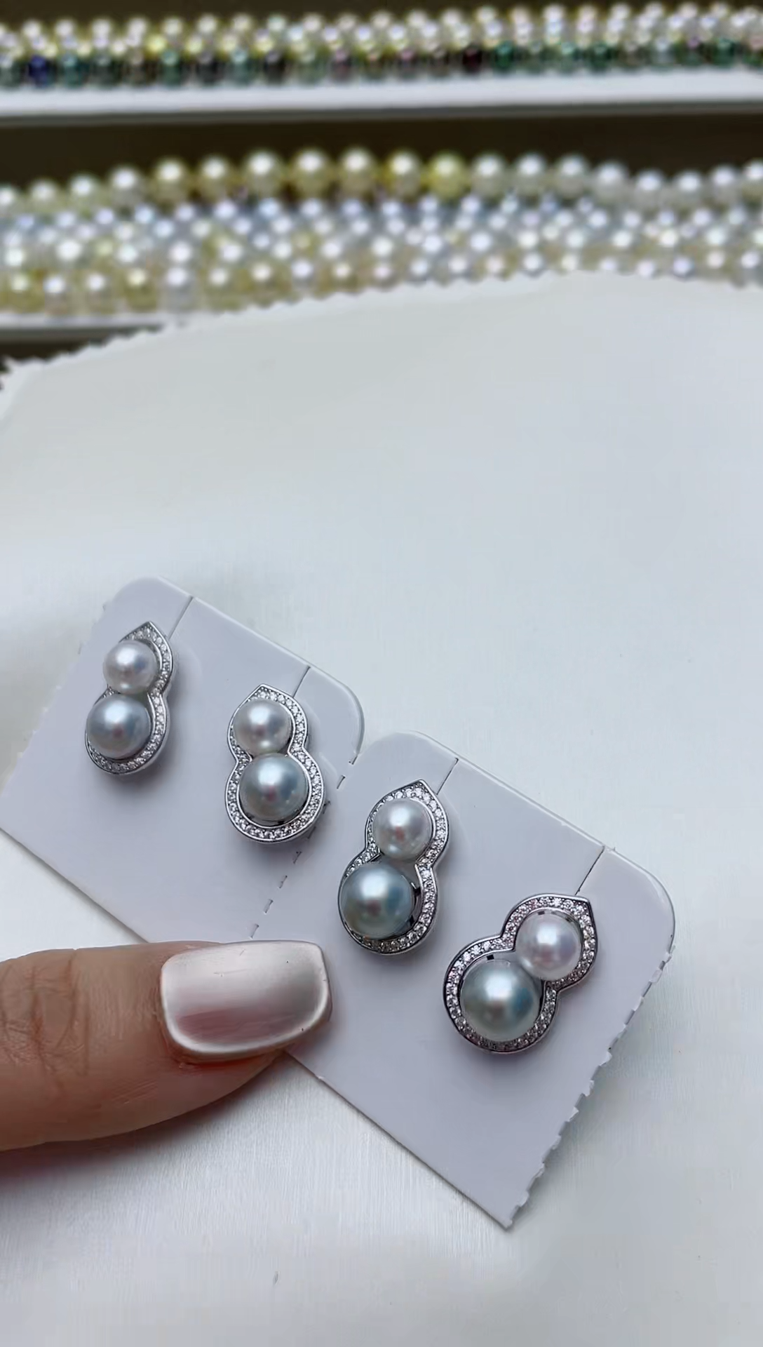 【闪购商品】海水珍珠耳饰银S925镶嵌A6商品多样性发其一