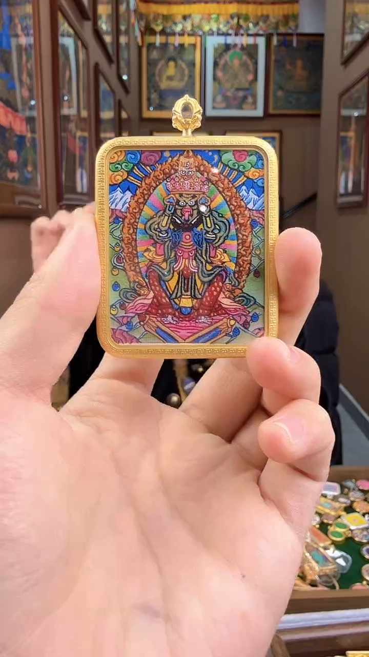 吊坠扎基拉姆-热贡纯手绘唐卡