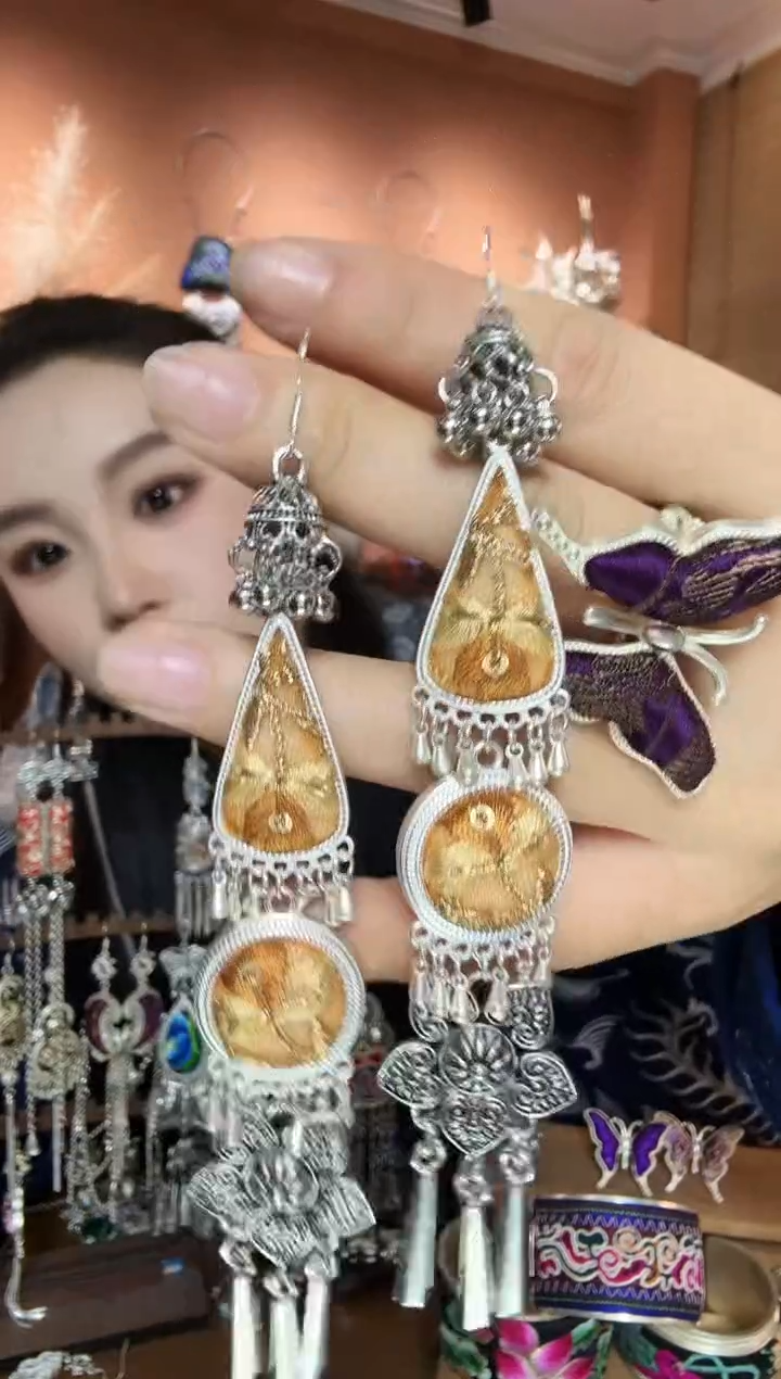 刺绣纯手工民族风耳环