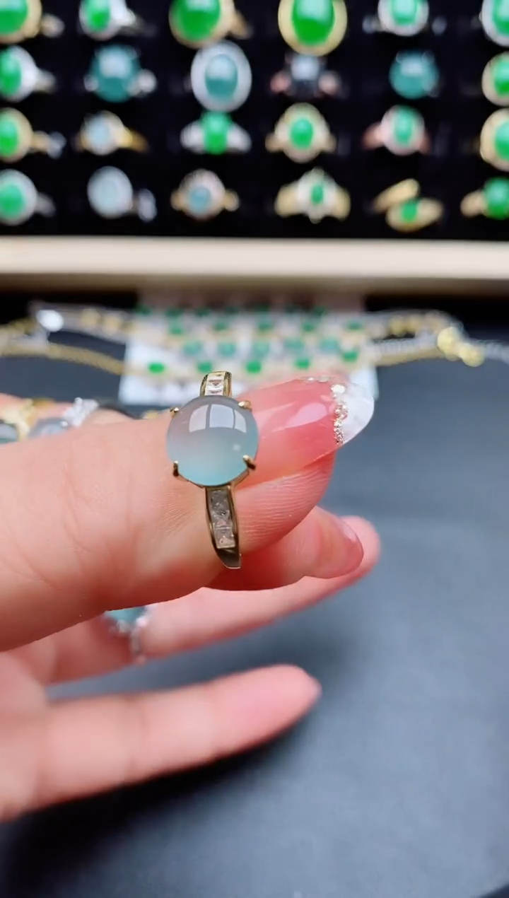 【闪购商品】翡翠戒指银S925镶嵌508550