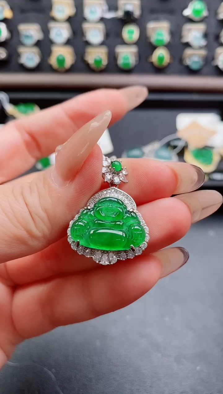 吊坠(赠链)银S925镶嵌翡翠1