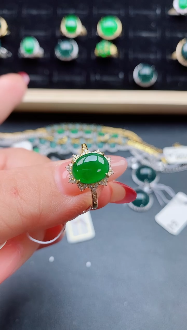 【闪购商品】翡翠戒指银S925镶嵌5085005