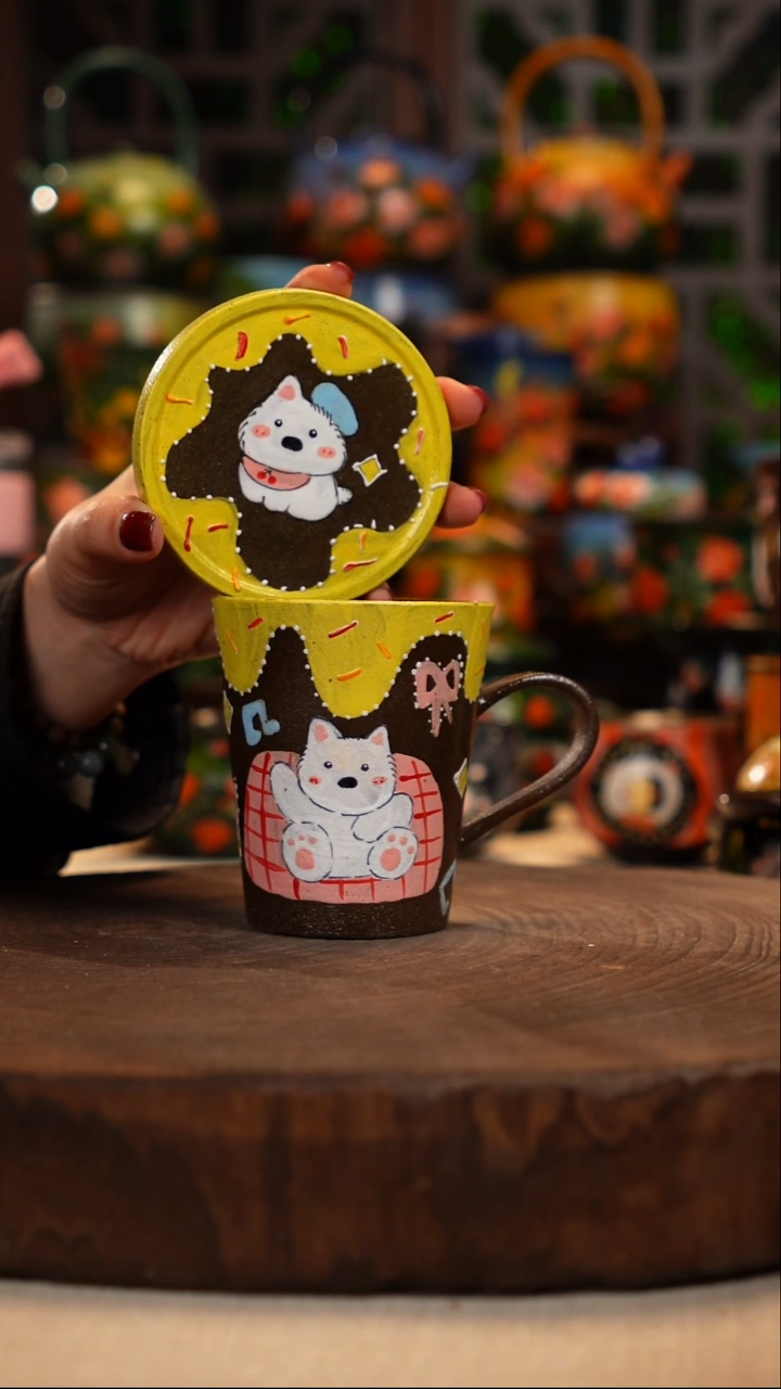 紫砂油画手绘釉下彩