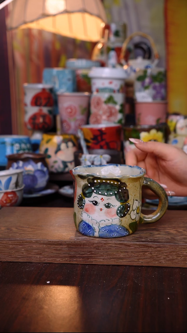 杯子陶泥垚手作 景德镇手工手绘陶瓷器物