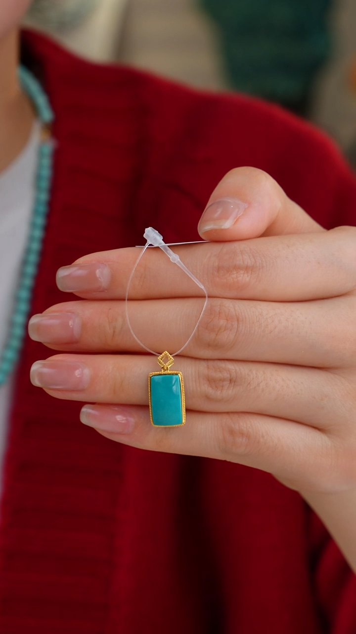 【闪购商品】绿松石吊坠(不含链)18K金镶嵌1