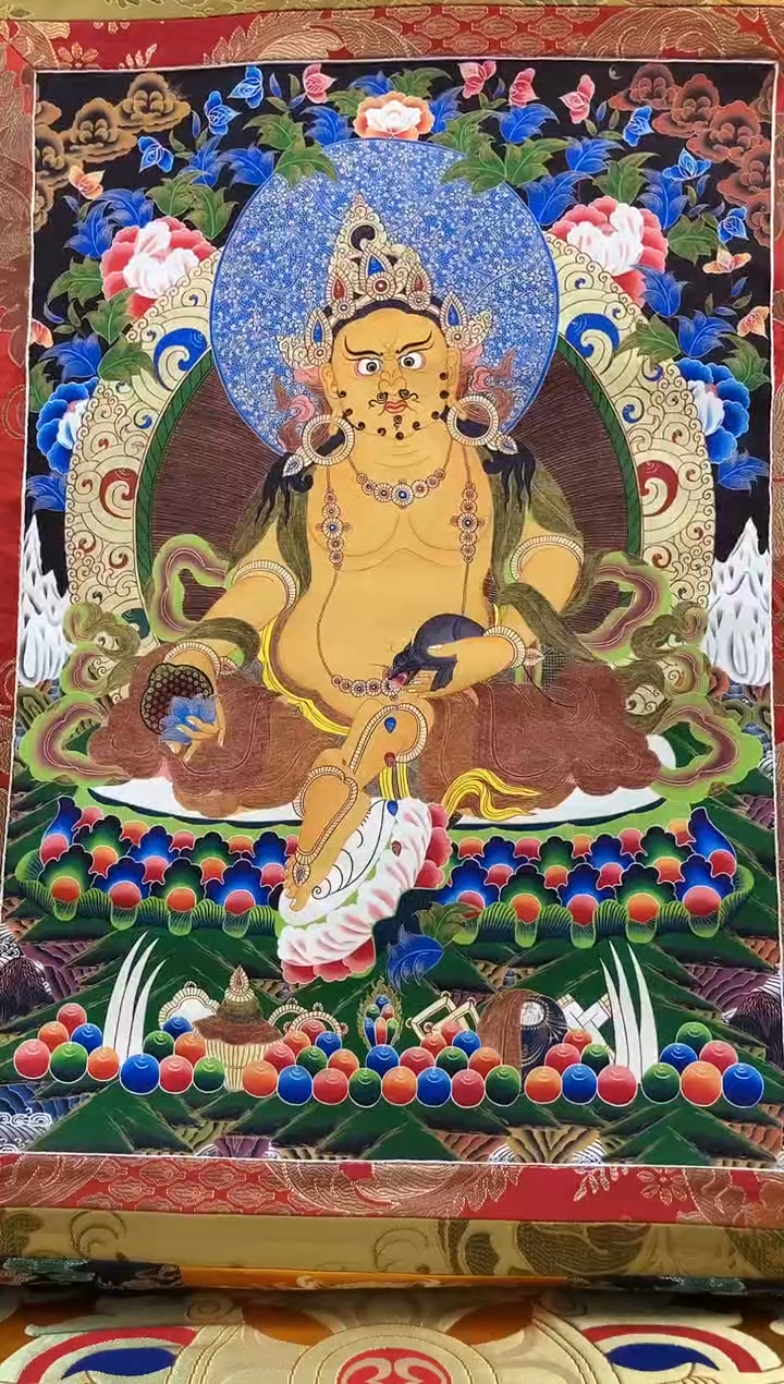 【闪购商品】卷轴画矿物质喷绘  黄财1.3m蓝色龙布