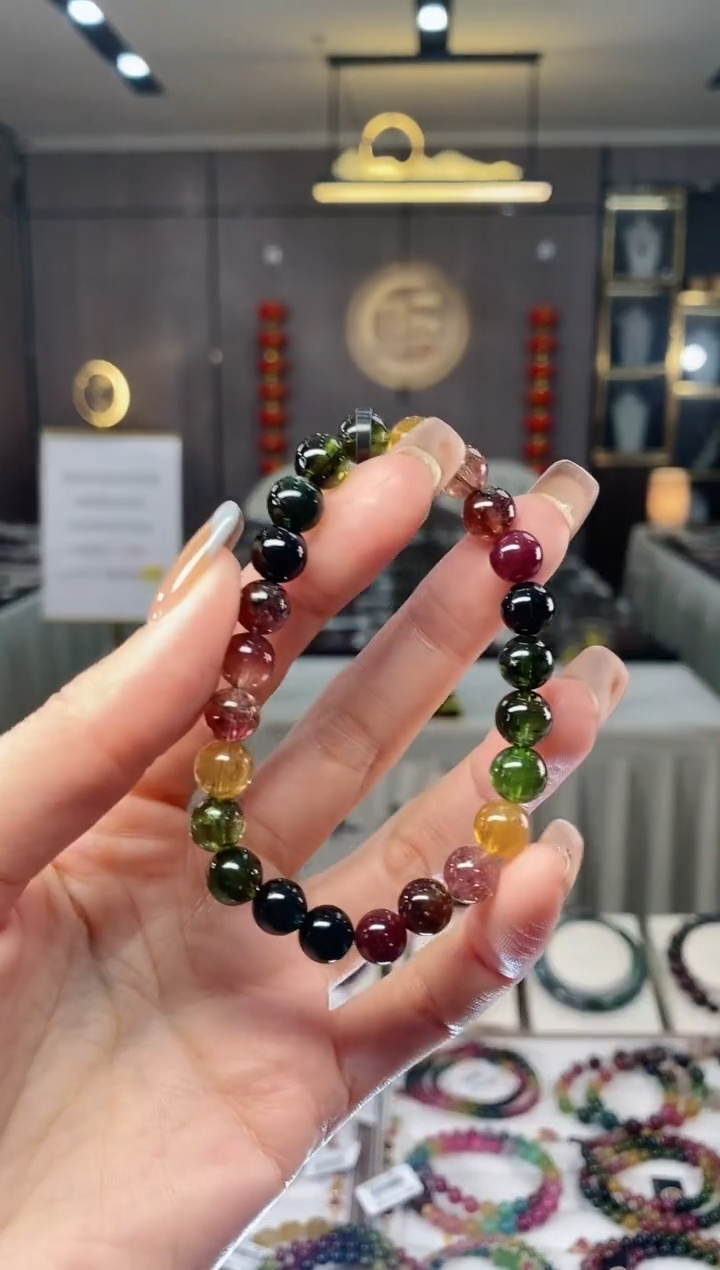 【闪购商品】碧玺单圈手串7mm+未镶嵌一物一证dan