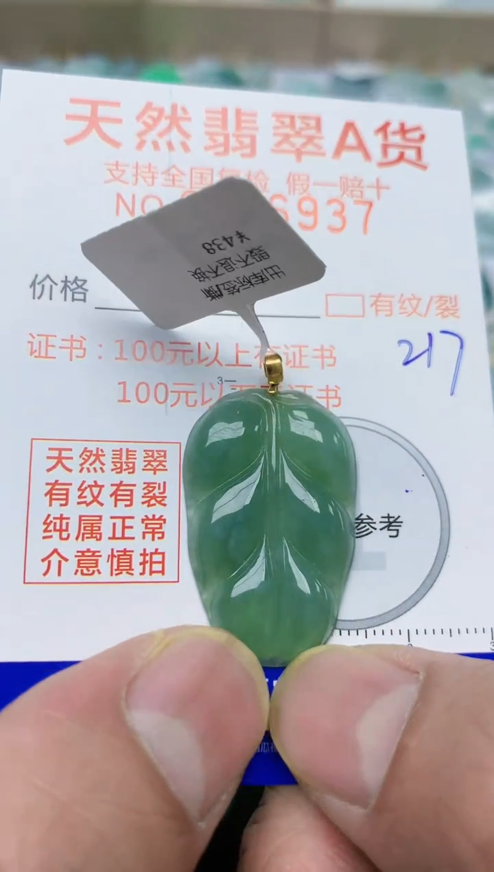 【闪购商品】翡翠颈饰18K金镶嵌天然翡翠A货    217