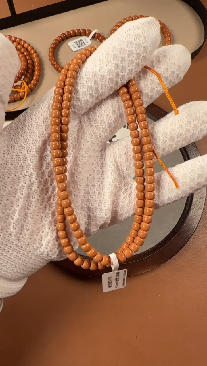 手串橄榄核5.5mm核尖108，老挝料，老型珠，高油高密