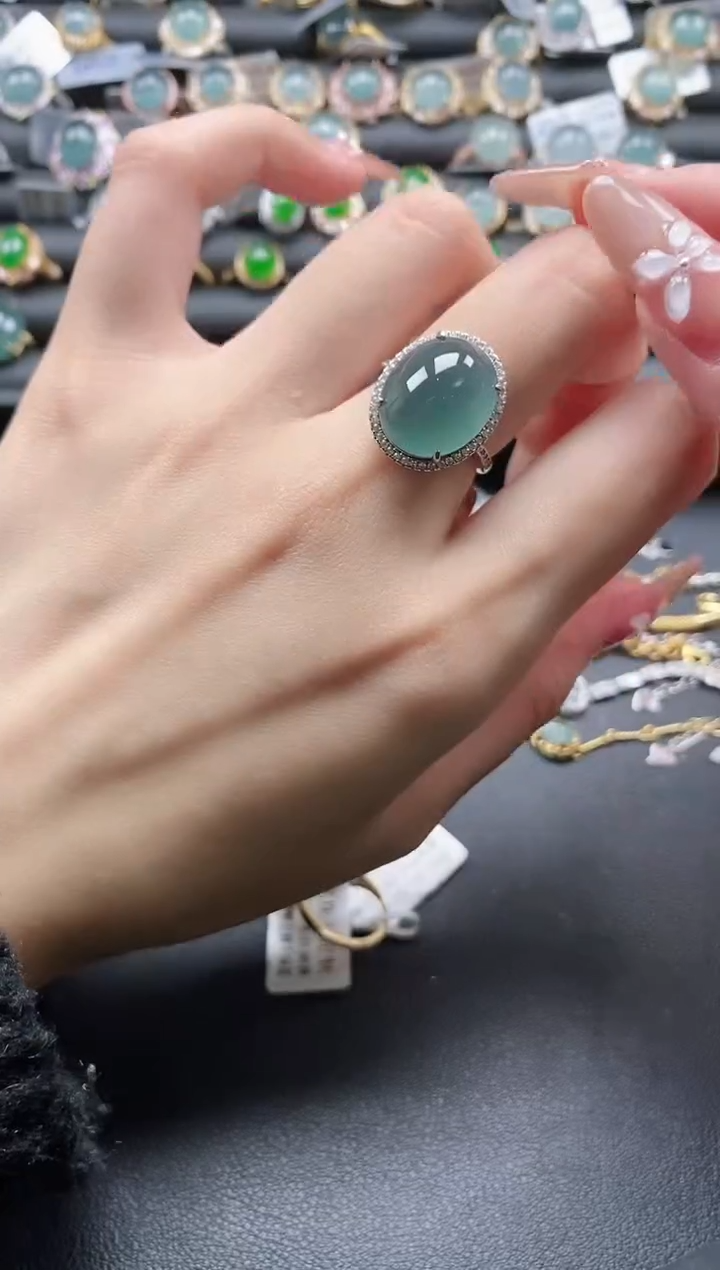 【闪购商品】翡翠戒指银S925镶嵌51511