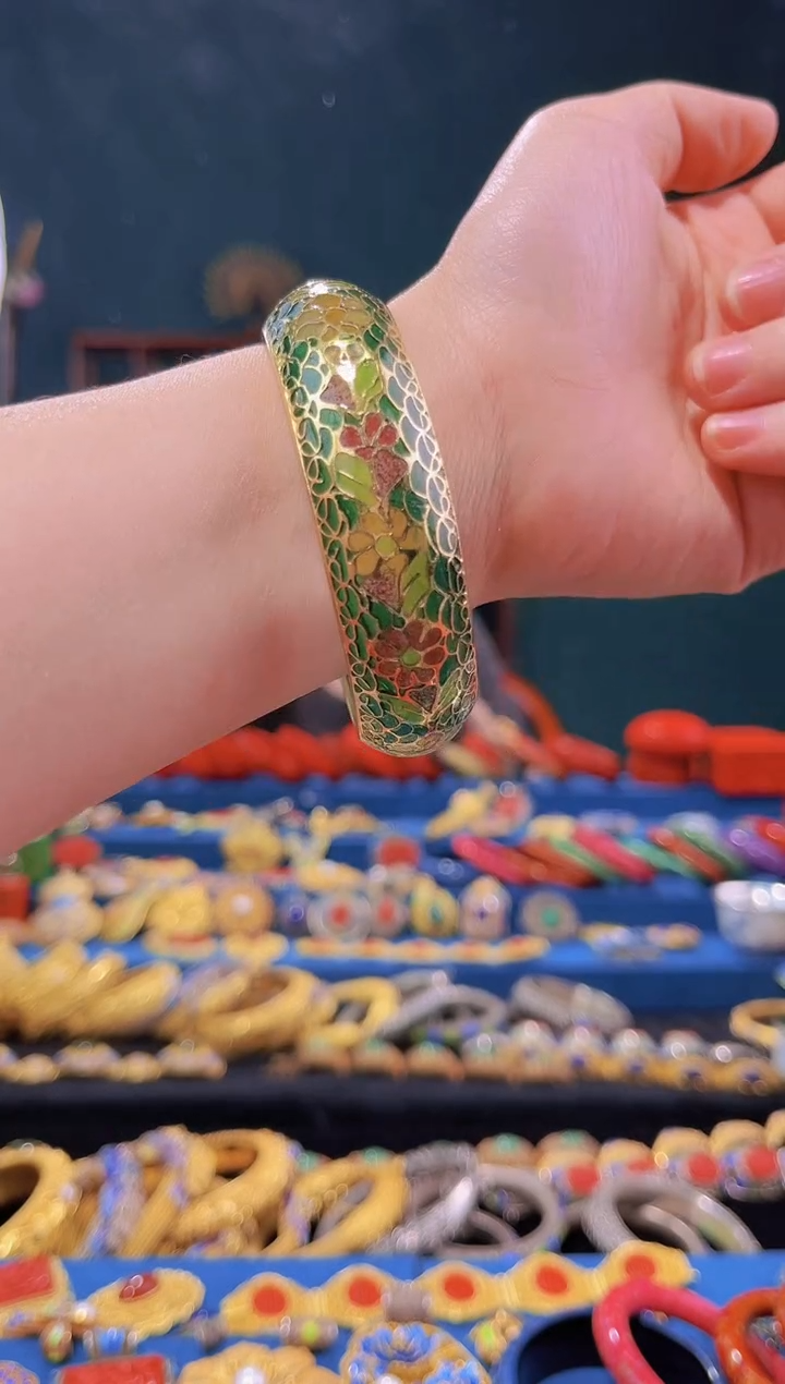 【闪购商品】景泰蓝脱胎手镯 绿 59-63