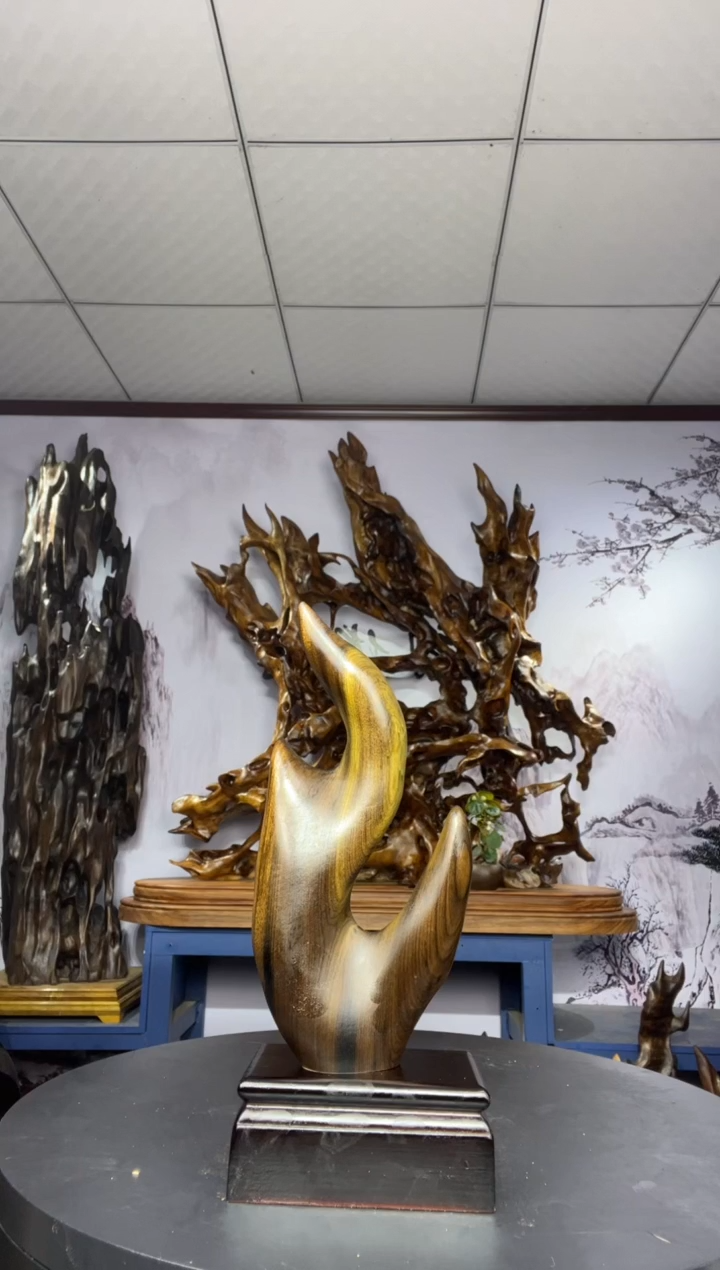 金丝楠木雕款余*金丝楠木工艺品摆件