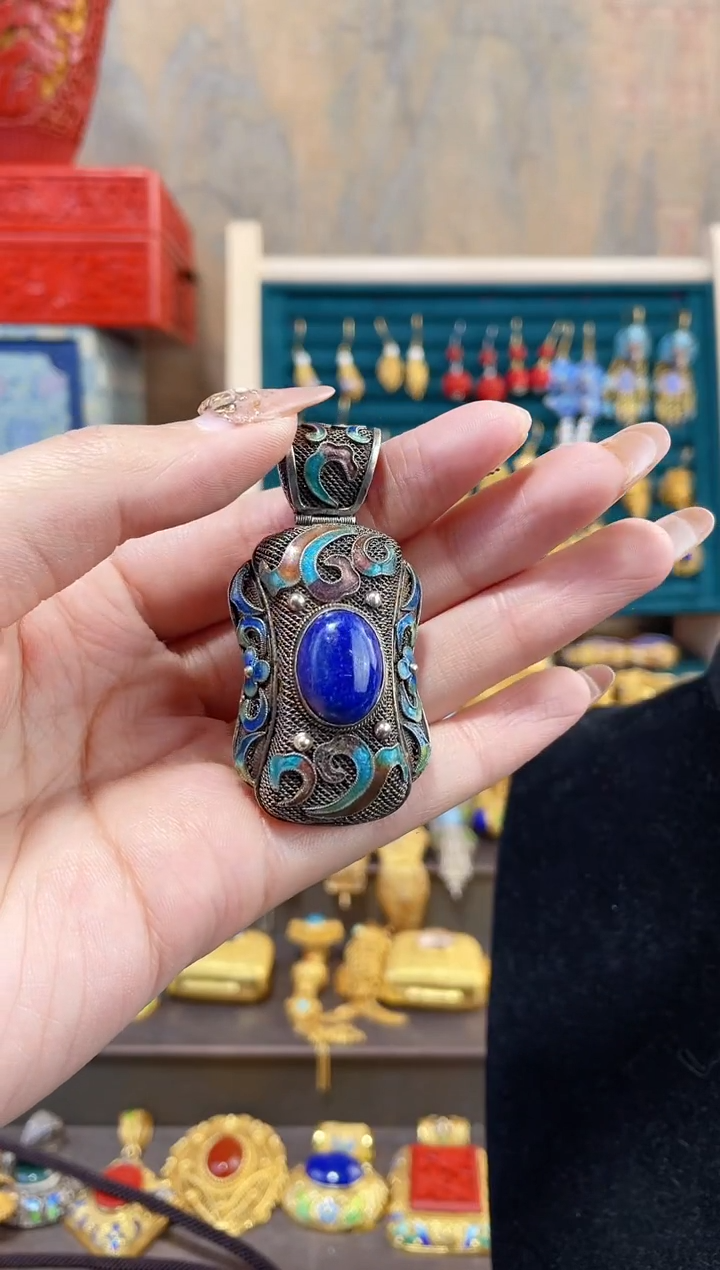 【闪购商品】非遗绝技花丝镶嵌吊坠加绳